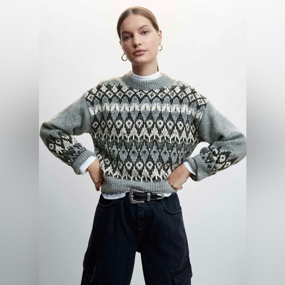Mango Sweaters - MANGO Wool Blend Metallic Crew Neck Sweater